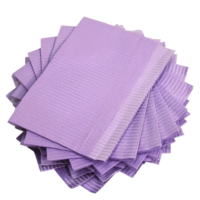 Disposable Dental Bibs - 3 ply - 33x45.5cm - Lavender (125pcs)