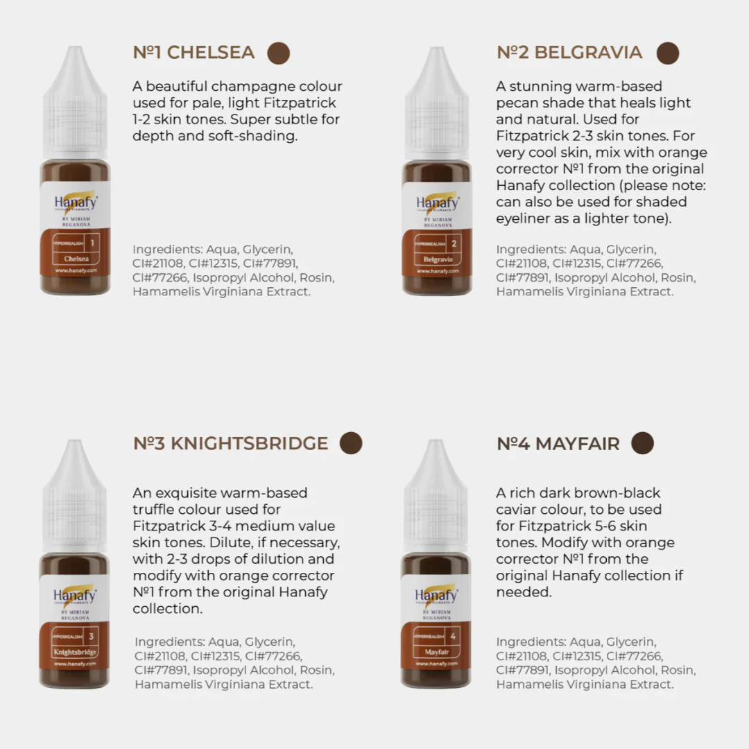 Hanafy - HYPERREALISM Brow Pigment Set, 4 x 10ml