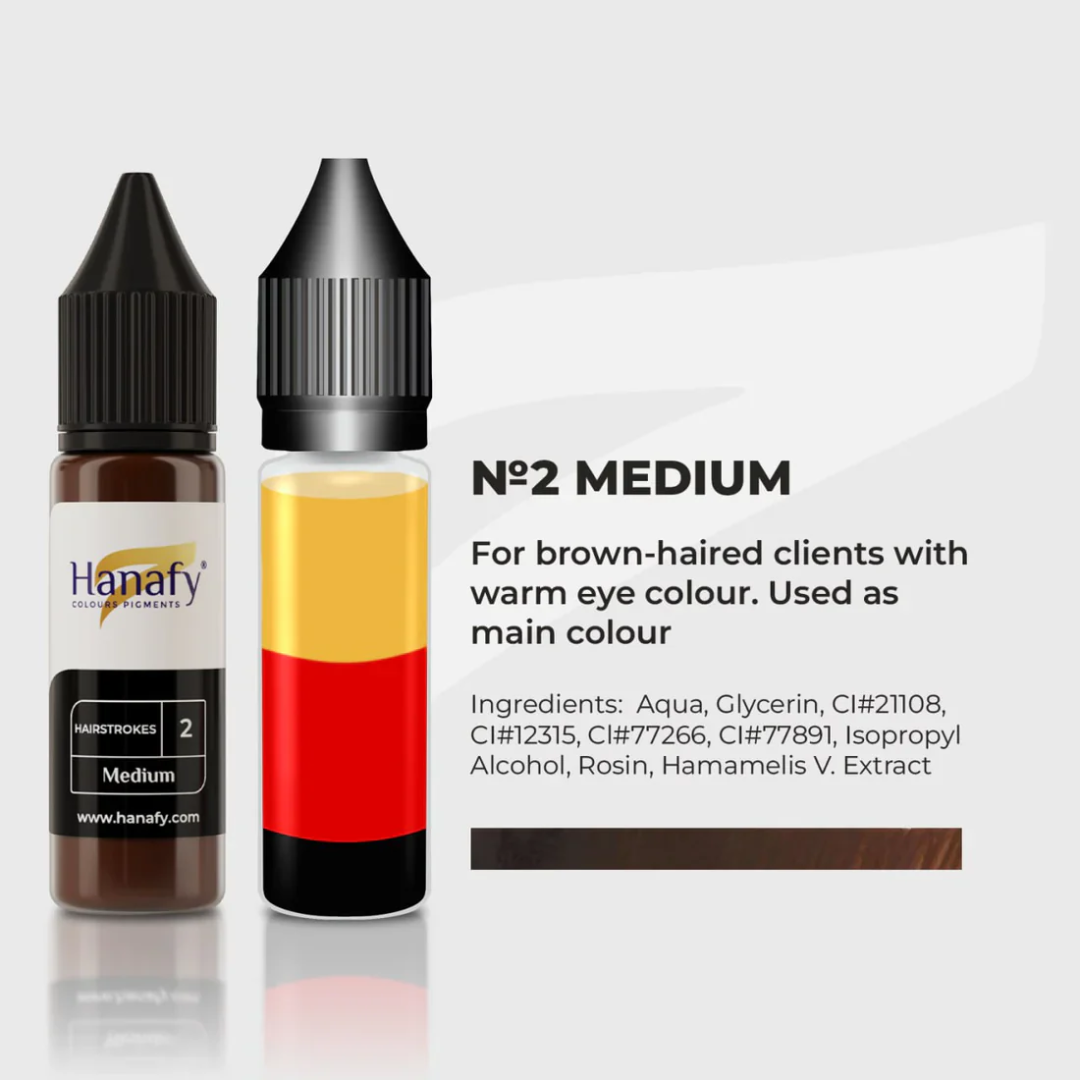 Hanafy - HAIRSTROKES Brow Pigment - No.2 Medium, 15ml