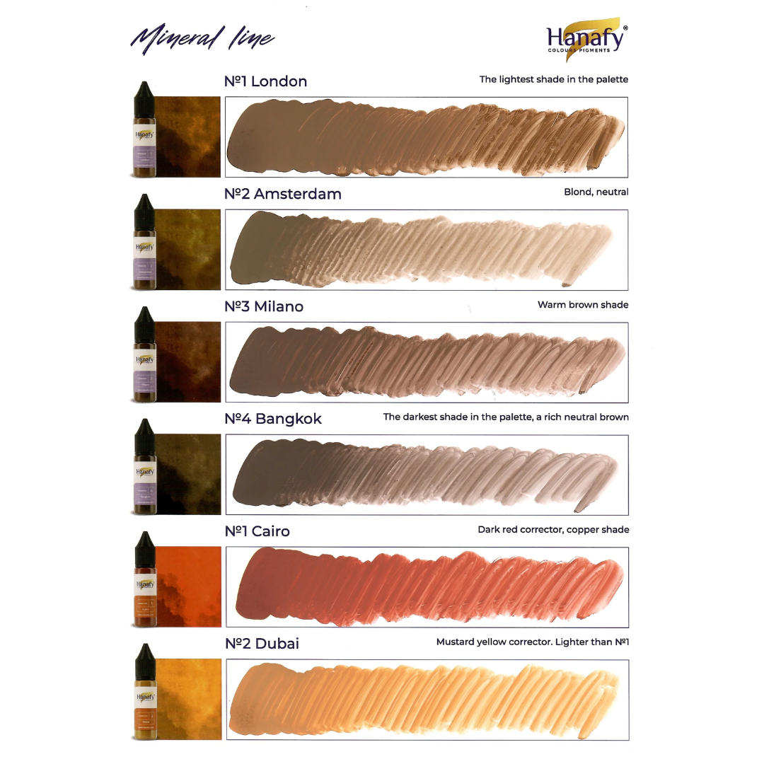 Hanafy - MINERAL Brow Pigment Set, 6 x 15ml