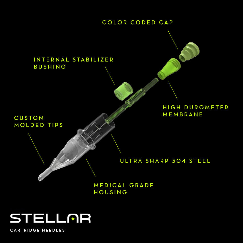 Stellar 2.0 Cartridges - 5 Round Shader Extra Long Taper (Choose your size)