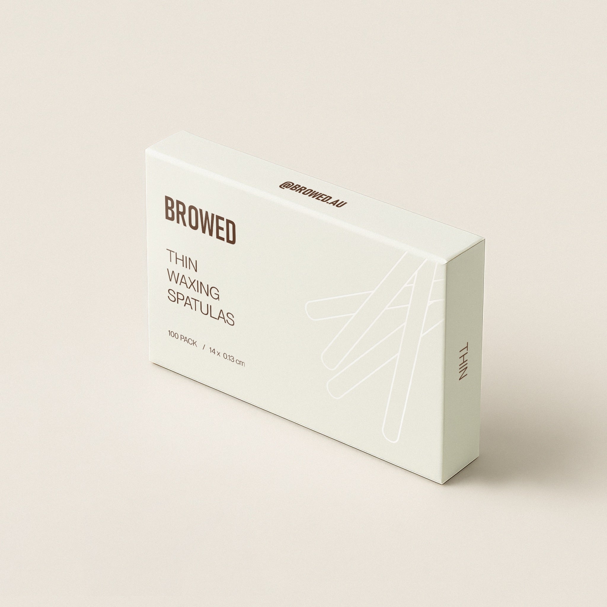 Browed - Thin Waxing Spatulas, 100 Pack