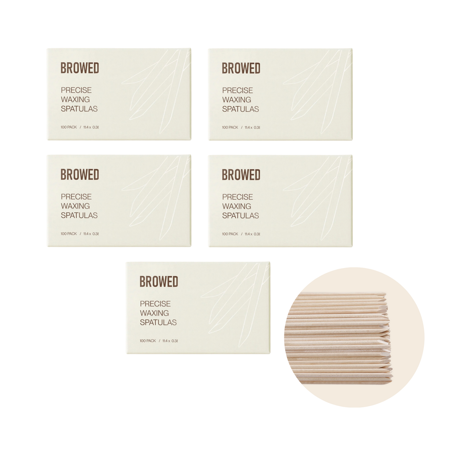 Browed - Precise Waxing Spatulas, 500 Pack (BULK 5 x 100 pack)