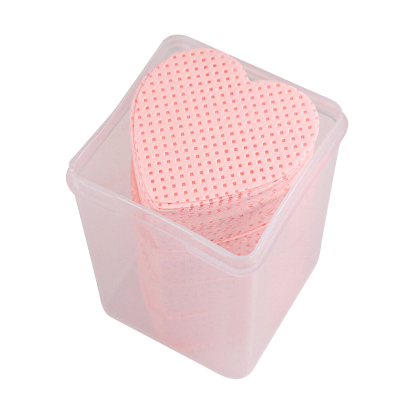 Heart Shaped Cotton Pads - Pink, 200pcs