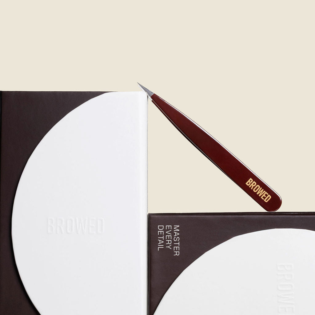 Browed - Cherry Red Point Tip Tweezers
