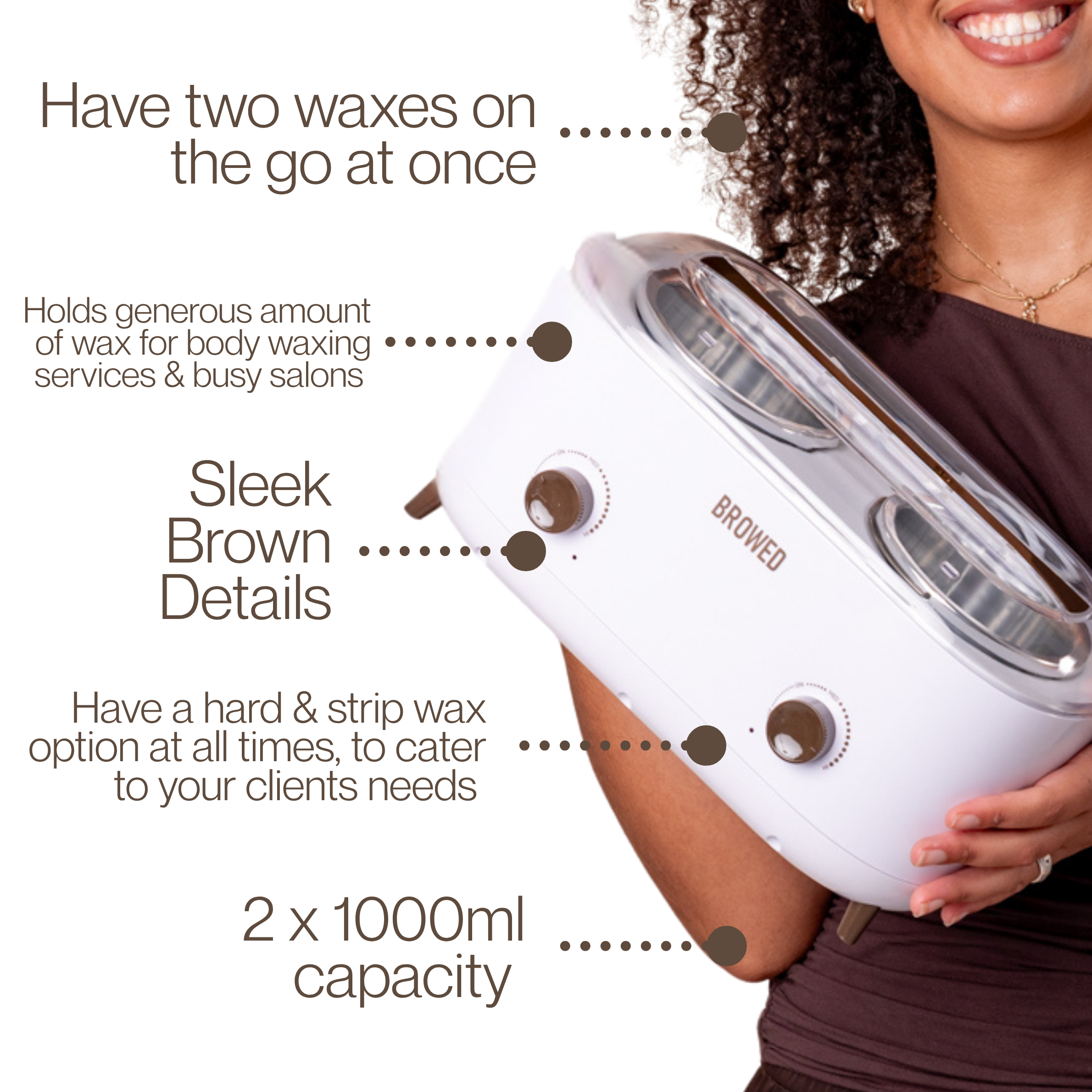 BROWED - Professional Duo Wax Heater, 2 x 1L
