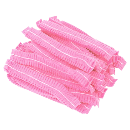 Disposable Hair Caps - Pink 100pcs