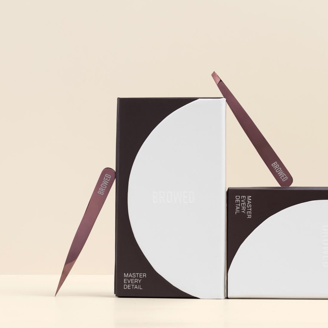 Browed - Chocolate Slanted + Point Tip Tweezers Set