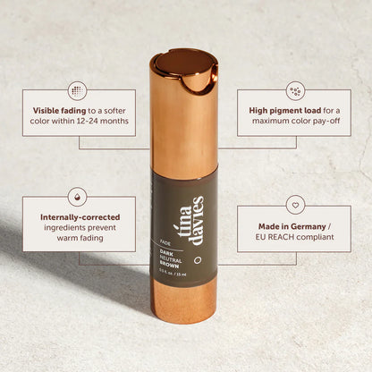 Tina Davies - FADE Eyebrow Pigments - Dark Neutral Brown, 15ml