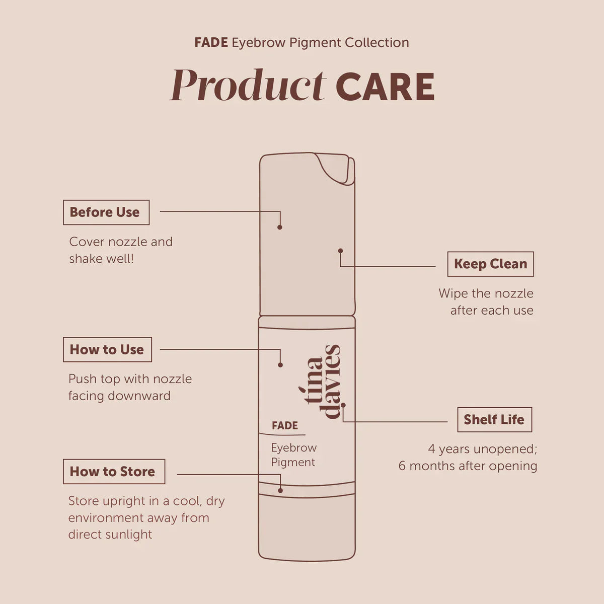 Tina Davies - FADE Eyebrow Pigments - Medium Warm Auburn, 15ml