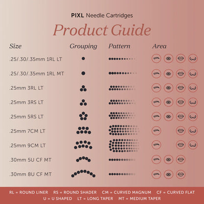 Tina Davies - PIXL Cartridges - 1 Round Liner 0.35mm (10 pcs) (.35mm 1RL MT) Medium Taper