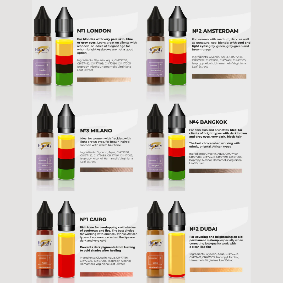 Hanafy - MINERAL Brow Pigment Mini Set, 6 x 5ml