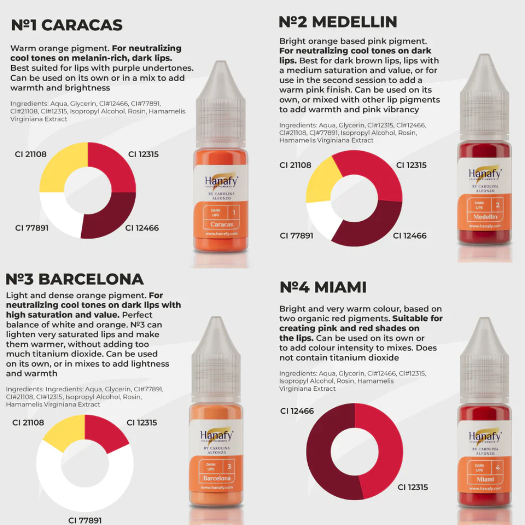 Hanafy - DARK LIPS Pigment Mini Set, 4 x 5ml