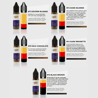 Hanafy - EYEBROW Pigment Set, 5 x 15ml