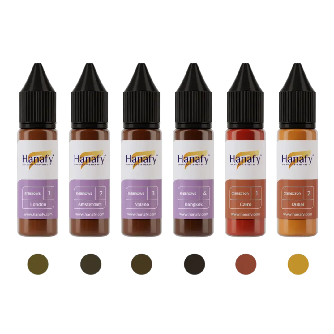 Hanafy - MINERAL Brow Pigment Set, 6 x 15ml