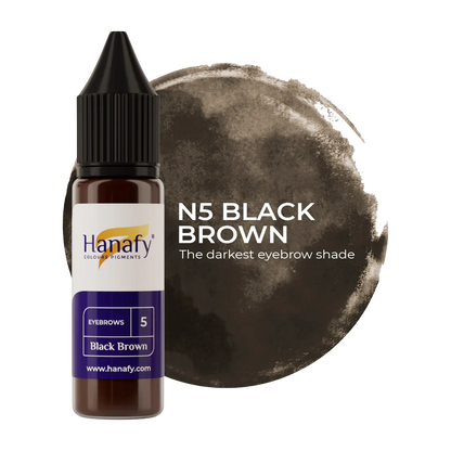 Hanafy - Brow Pigment - N5 Black Brown, 15ml