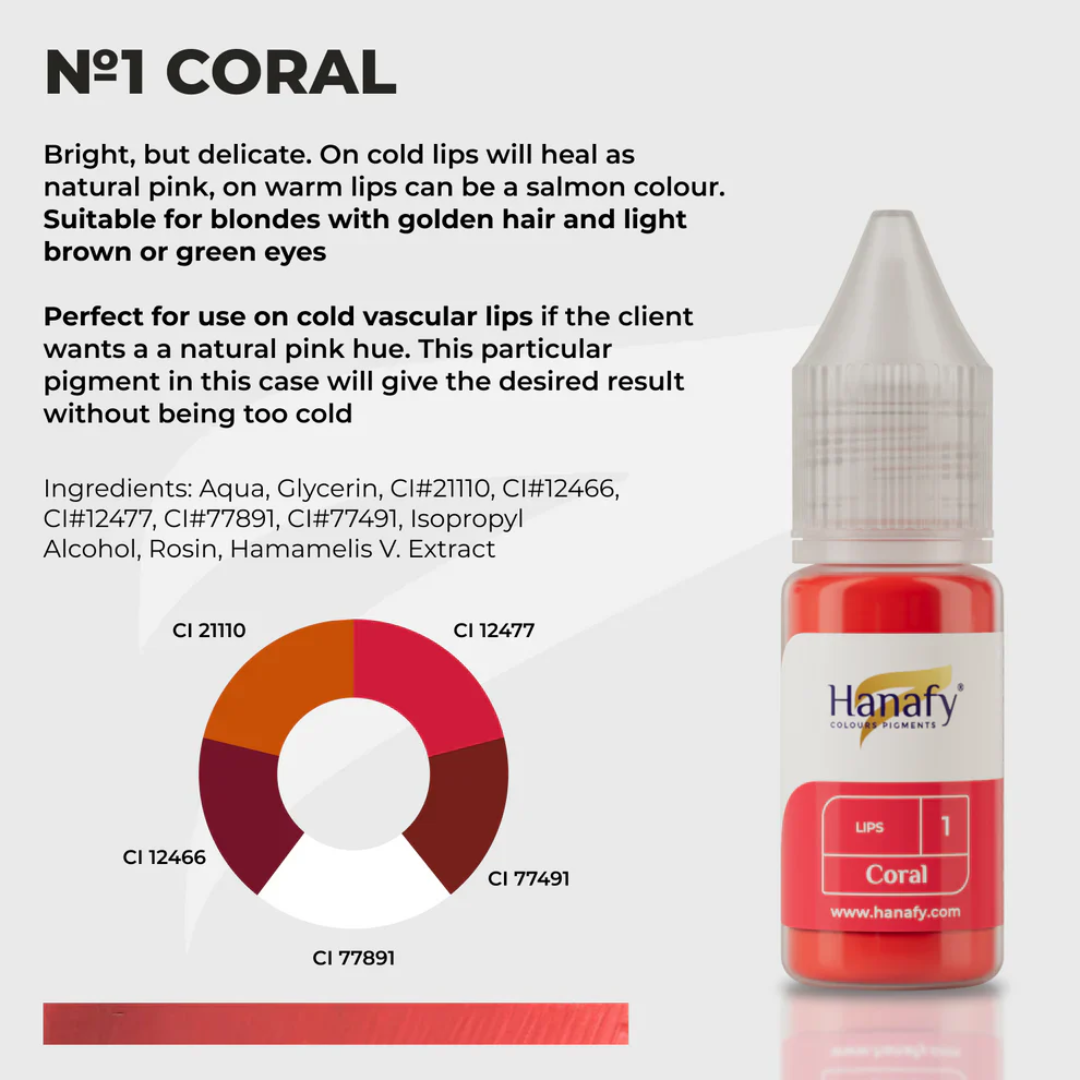 Hanafy - LIP Pigment - N1 Coral, 10ml