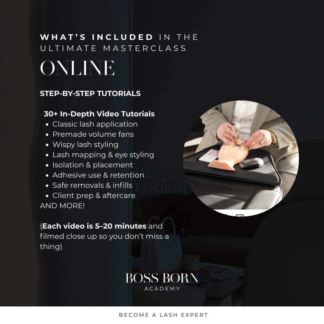 Boss Born Academy - Beginner Lash Extension Mastery + Business Online Course