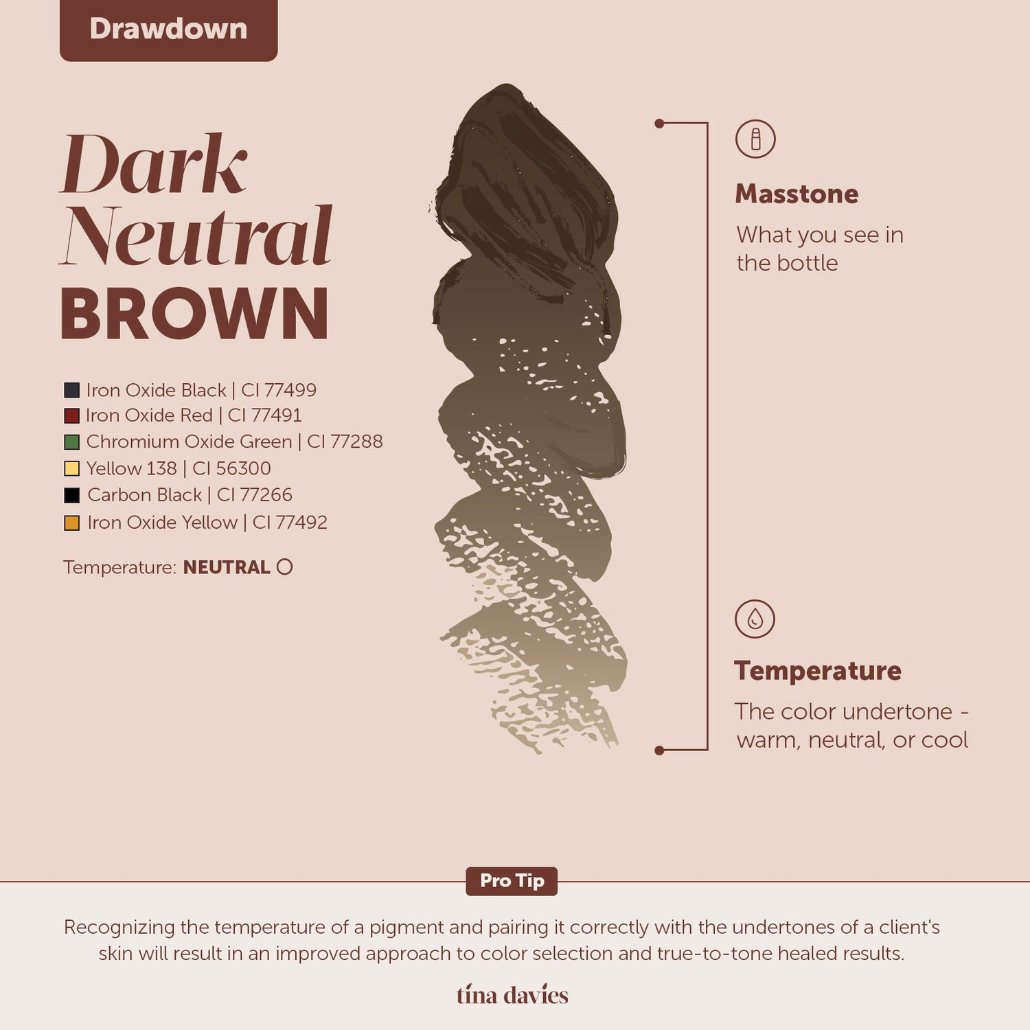 Tina Davies - FADE Eyebrow Pigments - Dark Neutral Brown, 15ml