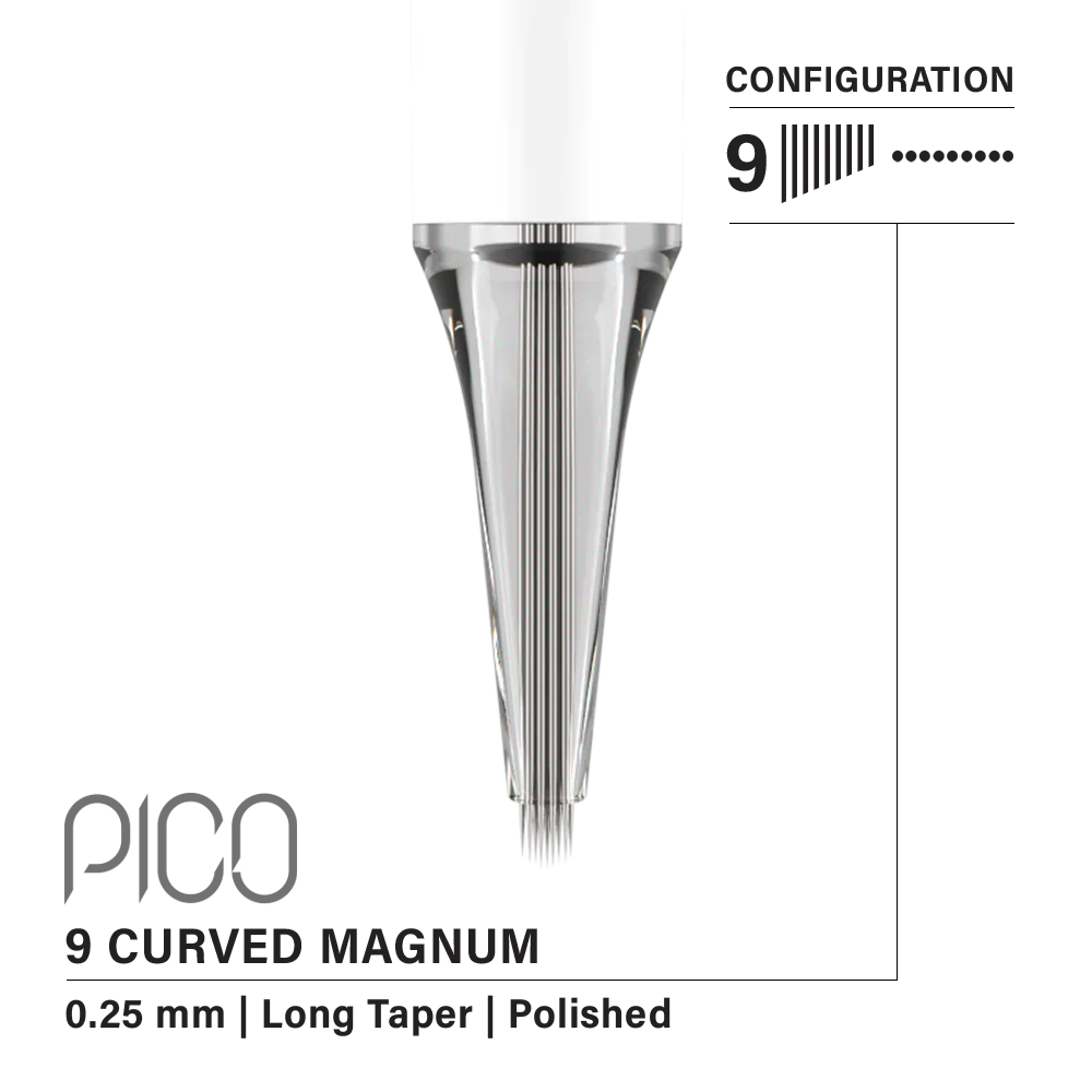 Vertix - Pico Cartridges 9 Curved Magnum 0.25mm Long Taper (VP-9CM-25-LT-AJ04)