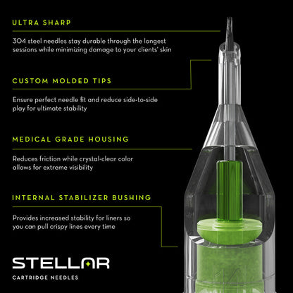 Stellar 2.0 Cartridges - 3 Round Shader Extra Long Taper (Choose your size)