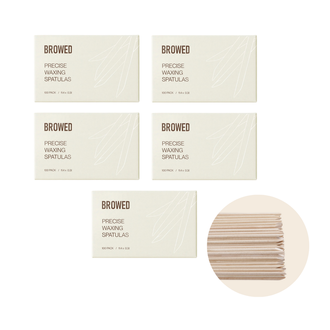 Browed - Precise Waxing Spatulas, 500 Pack (BULK 5 x 100 pack)