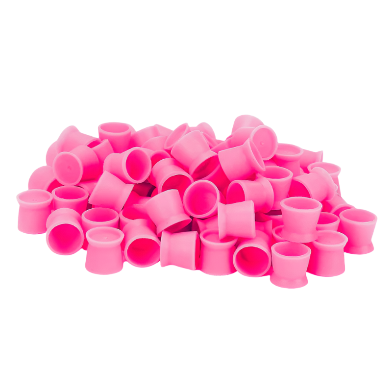 Silicone Pigment Cups - Flat Bottom Suction - Hot Pink