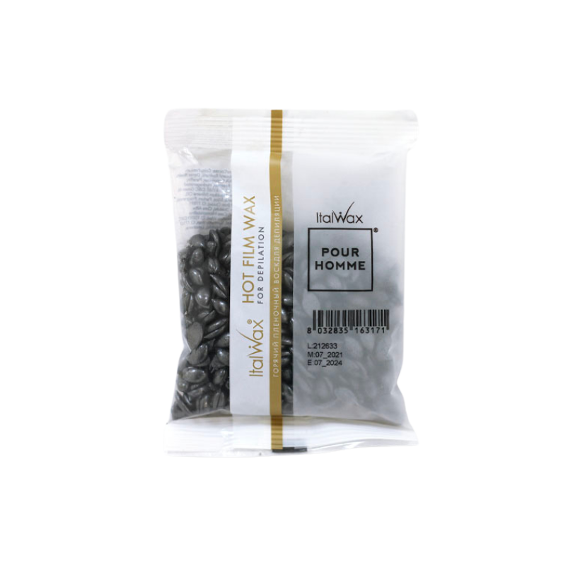 Italwax - Pour Homme Film Wax for Men (Silver), 100g