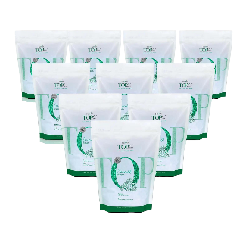 Italwax - Top Line Hard Wax - Emerald, 10 x 750g
