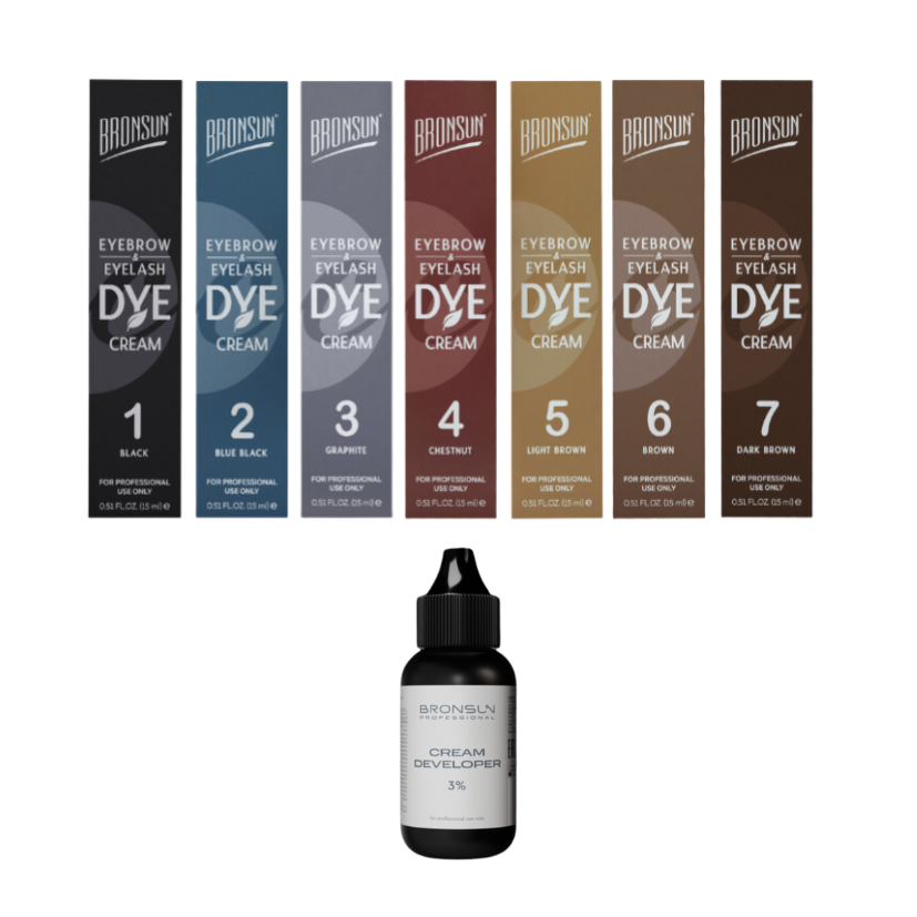 Bronsun - Eyebrow & Eyelash Cream Dye Kit with Developer - 7 Shades