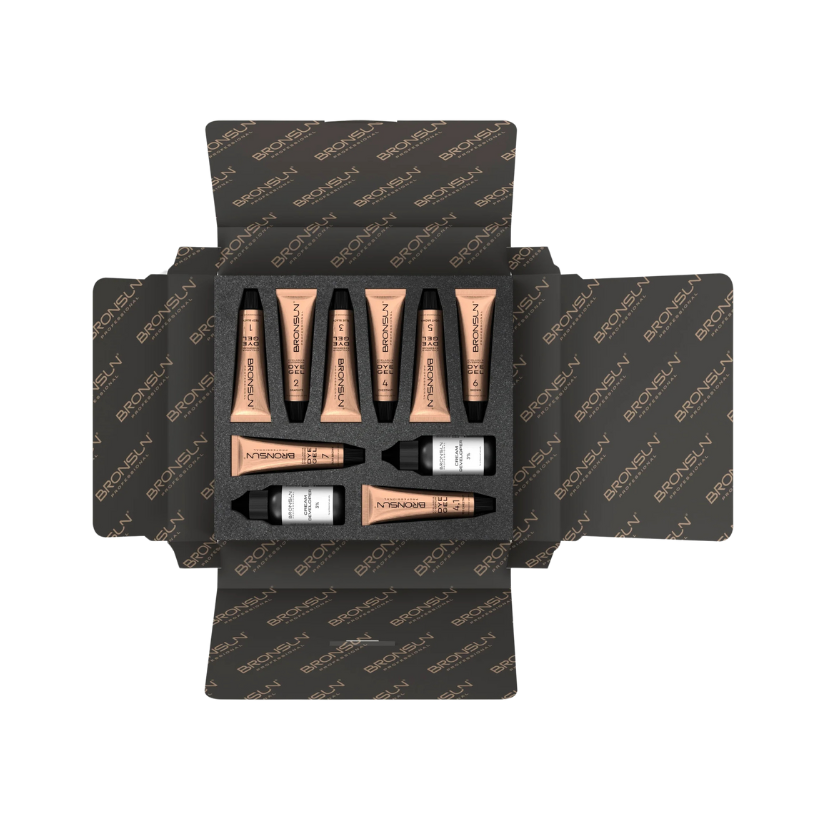 Bronsun - Eyelash & Eyebrow Dye (Hybrid Dye) Set with 2 Developers