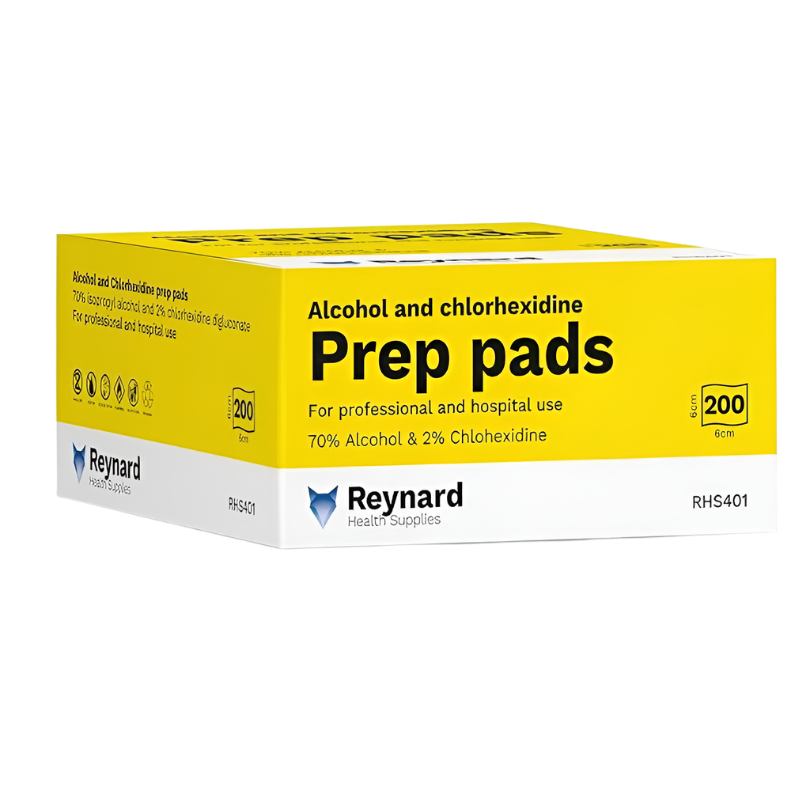 Alcohol & Chlorhexidine Prep Pads - 6 x 6 cm (200 pcs)